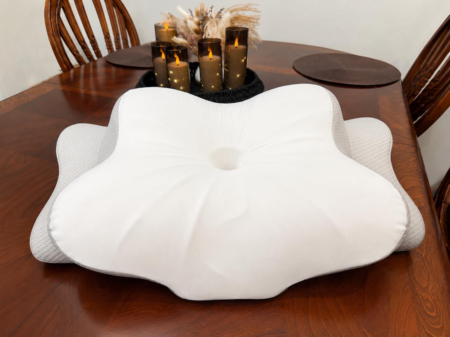 DONAMA Contour Cervical Neck Pillow for Neck Pain Relief, Queen, Ergonomic Dual-Height, Odorless Memory Foam, Side/Back/Stomach Sleepers, Cooling Hypoallergenic Cover, OEKO-TEX Certified customer photo 1