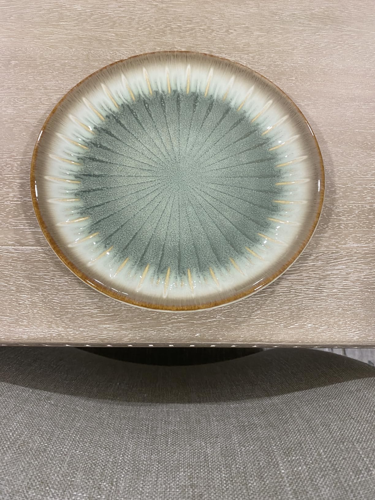 Gibson Elite Mayfair Bay 16-Piece Embossed Double Bowl Dinnerware Set, Service for 4 - Blue Stoneware Plates and Bowls customer photo 1