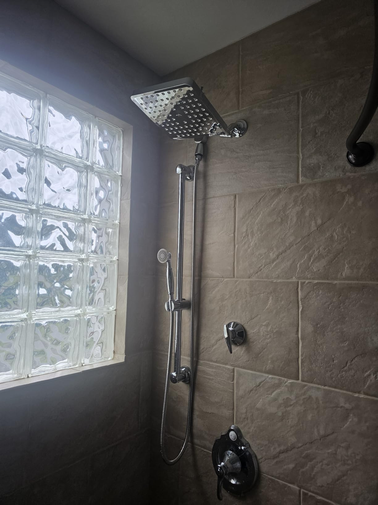 SparkPod Rain Shower Head, 8 Inch Square, Luxury Polished Chrome Finish | High Pressure Shower Heads, 90 Nozzles, Adjustable Showerhead, No Tools Needed, Universal Connection customer photo 1