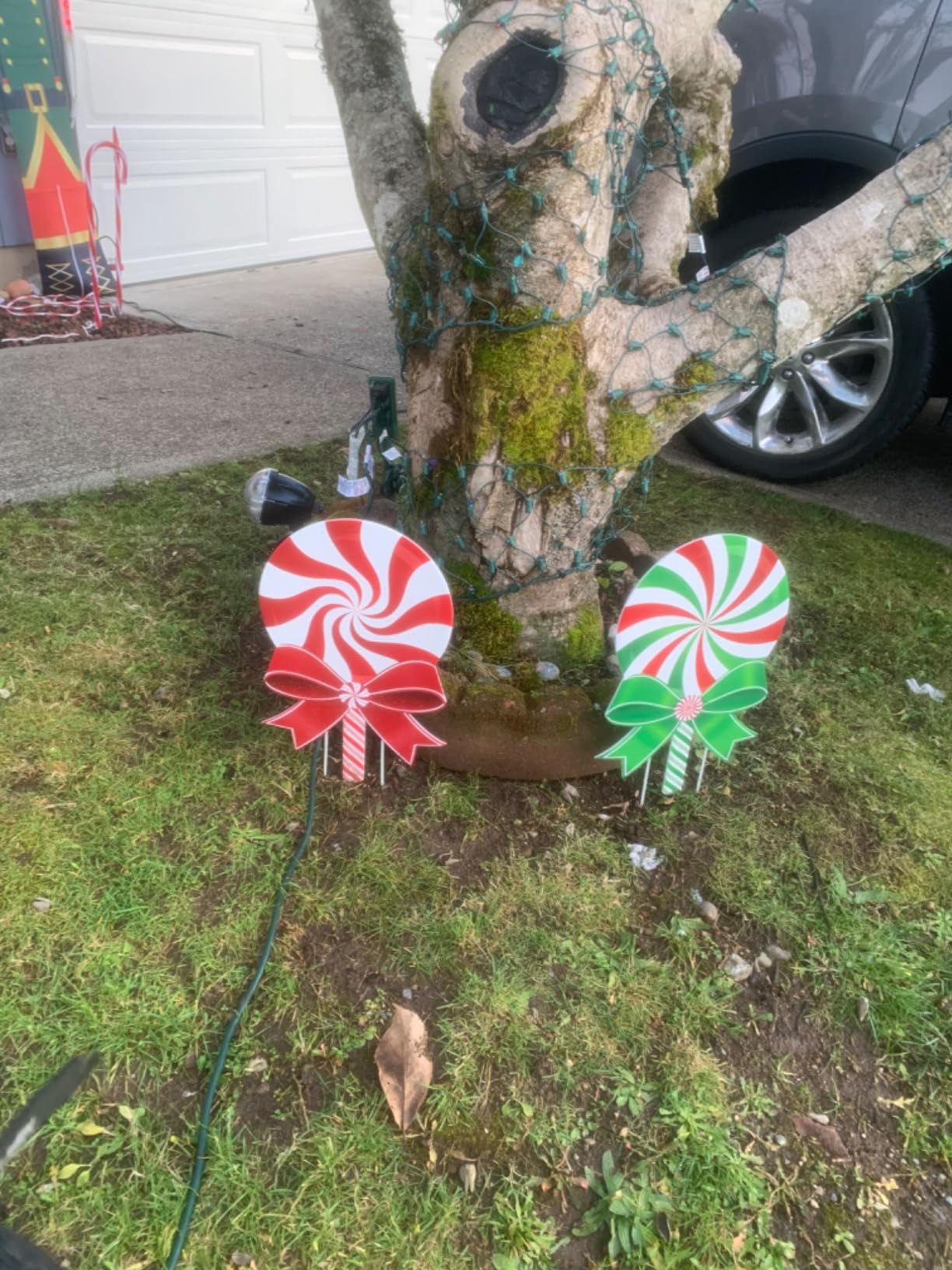Candy Christmas Decorations Outdoor Yard Signs with Stakes, 6Pcs Plastic Peppermint Lollipop Candy for Winter Holiday, Outside Pathway Lawn Decor customer photo 2