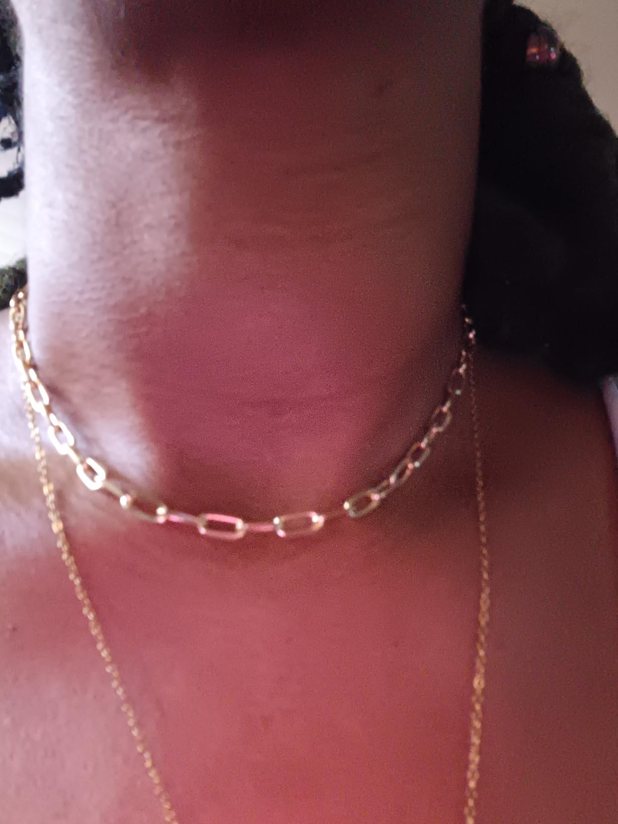Tewiky Gold Chain Necklace for Women, Thin Beaded Wave Box Necklace | 14k Gold Plated Necklace, Dainty Simple Layered Choker Minimalist Link Chain Necklace, Trendy Jewelry for Women customer photo 1