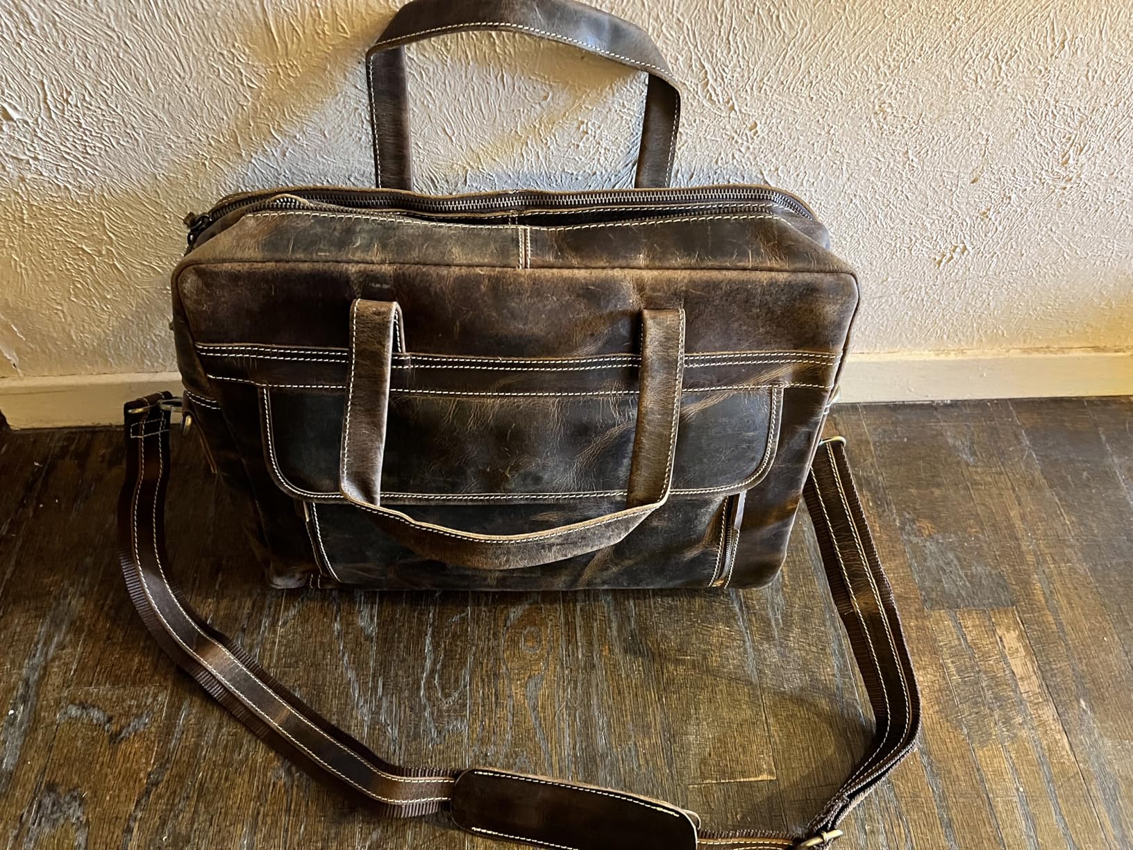 Full Grain italian Leather Briefcase for Men Top Choice Gifts Handcrafted Laptop Bag with Multiple Compartments customer photo 1