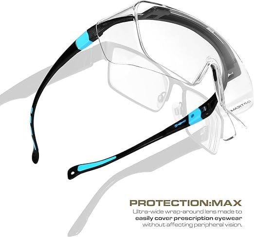 Glove Station Over-Rx Fit Safety Glasses, Fits Over Prescription | Anti-Fog, Scratch-Resistant Wraparound Lenses, Adjustable Arms - ANSI Z87.1 Compliant customer photo 1