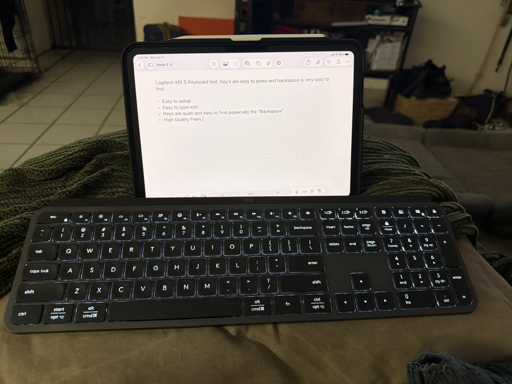 Logitech MX Keys S Wireless Keyboard, Low Profile, Fluid Precise Quiet Typing, Programmable Keys, Backlighting, Bluetooth, USB C Rechargeable, for Windows PC, Linux, Chrome, Mac - Graphite customer photo 1