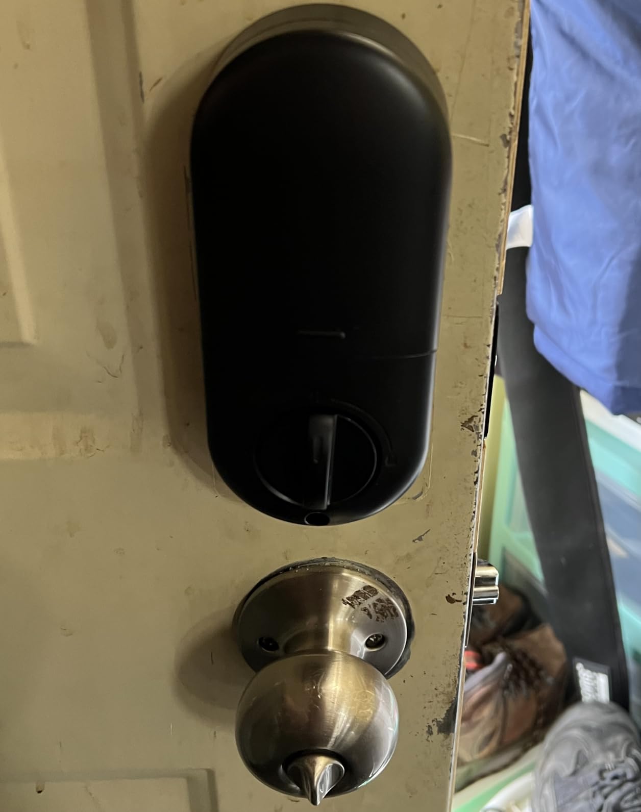 Veise Keyless Entry Door Lock, Electronic Keypad Deadbolt, Keyed Entry, Auto Lock, Anti-Peeking Password, Back Lit & Easy Installation Design, Matte Black customer photo 1