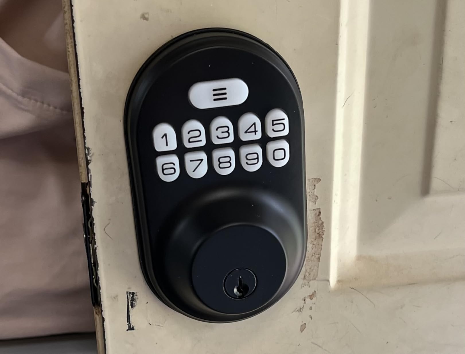 Veise Keyless Entry Door Lock, Electronic Keypad Deadbolt, Keyed Entry, Auto Lock, Anti-Peeking Password, Back Lit & Easy Installation Design, Matte Black customer photo 2