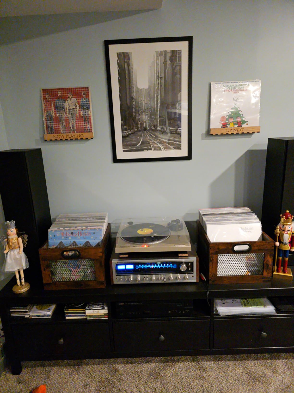 3IngSeagulls Vinyl Record Storage Crate Wooden Record Holder, Holds 100+ Records customer photo 2