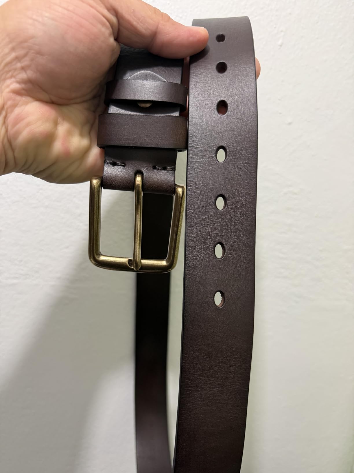 Thicken Full Grain Leather Mens Belt Heavy Duty Mens Work Belt High Hardness Buckle Packed In Gift Box customer photo 2