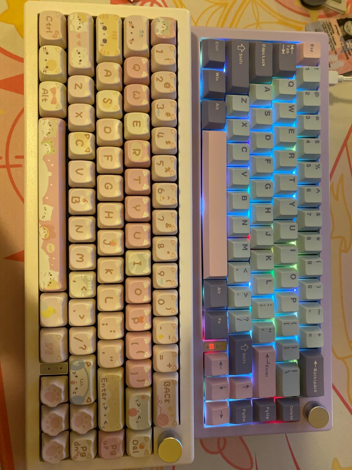BOYI GMK67 Barebones Keyboard Kit, VIA Programmable Custom BT5.0/2.4GHz/Type-C Tri-Mode Gasket Mounted Hot Swap RGB 4000mAh Wireless 65% Mechanical Gaming Keyboard DIY Kit with Knob (White) customer photo 1