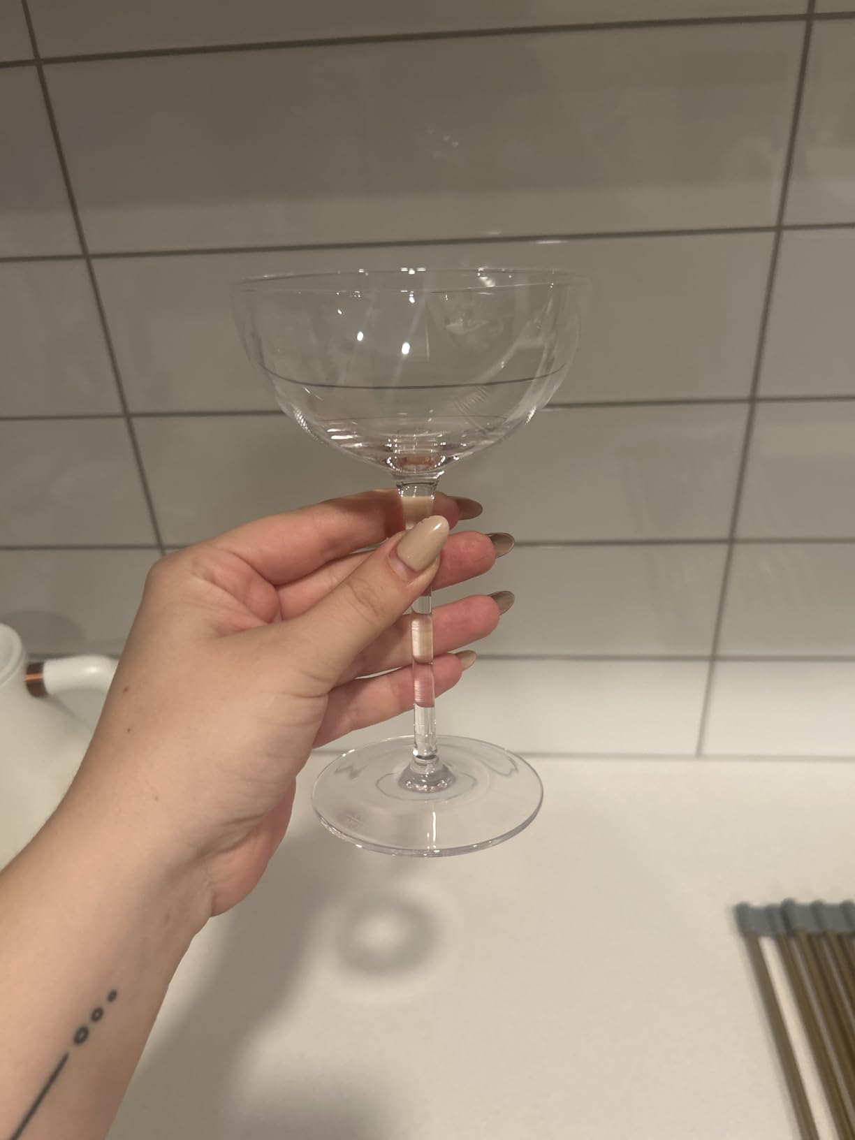 MORA PURE The Remy Coupe - Set of 4, 8oz Handblown Premium Crystal Martini Glasses for Cocktail, Gin & Tonic, Cosmopolitan, Manhattan, Bar, Fancy Mixology, etc. Modern Angle Drinking Glassware customer photo 2