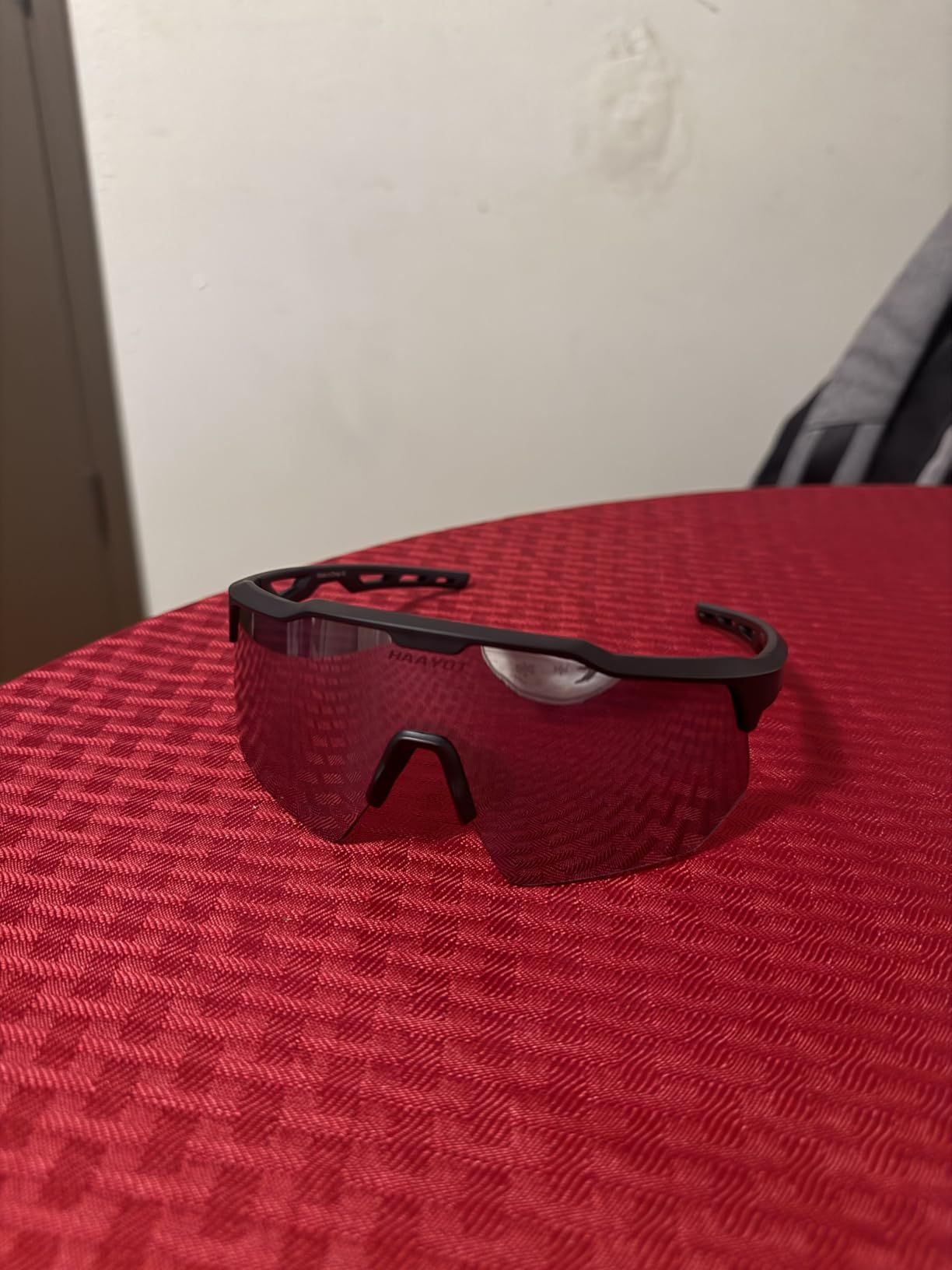 HAAYOT Sports Sunglasses with 5 Interchangeable Lenses | UV400 glasses with a polarized black lens for men and women, ideal for baseball, running, cycling and softball. customer photo 2