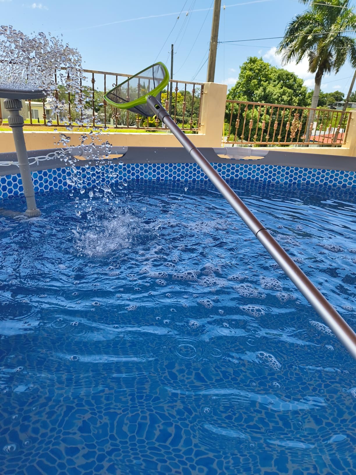 Sepetrel Deluxe Swimming Pool Cleaning Kit with Spa Jet Vacuum Cleaner,Brush, Semi-deep Skimmer Net & Adjustable 57.5-inch Pole,Ideal for Cleaning Above Ground,Inflatable Pools customer photo 1