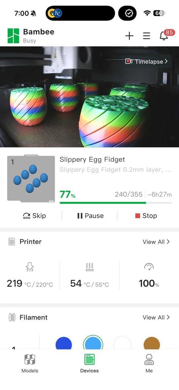 Creality 3D Printer Filament, Rainbow PLA+ Filament 1.75mm, Multicolor PLA Plus Strong Toughness Dimensional Accuracy +/- 0.03mm, PLA Pro for Most 3D Printer, 1KG Spool(2.2lbs) customer photo 1