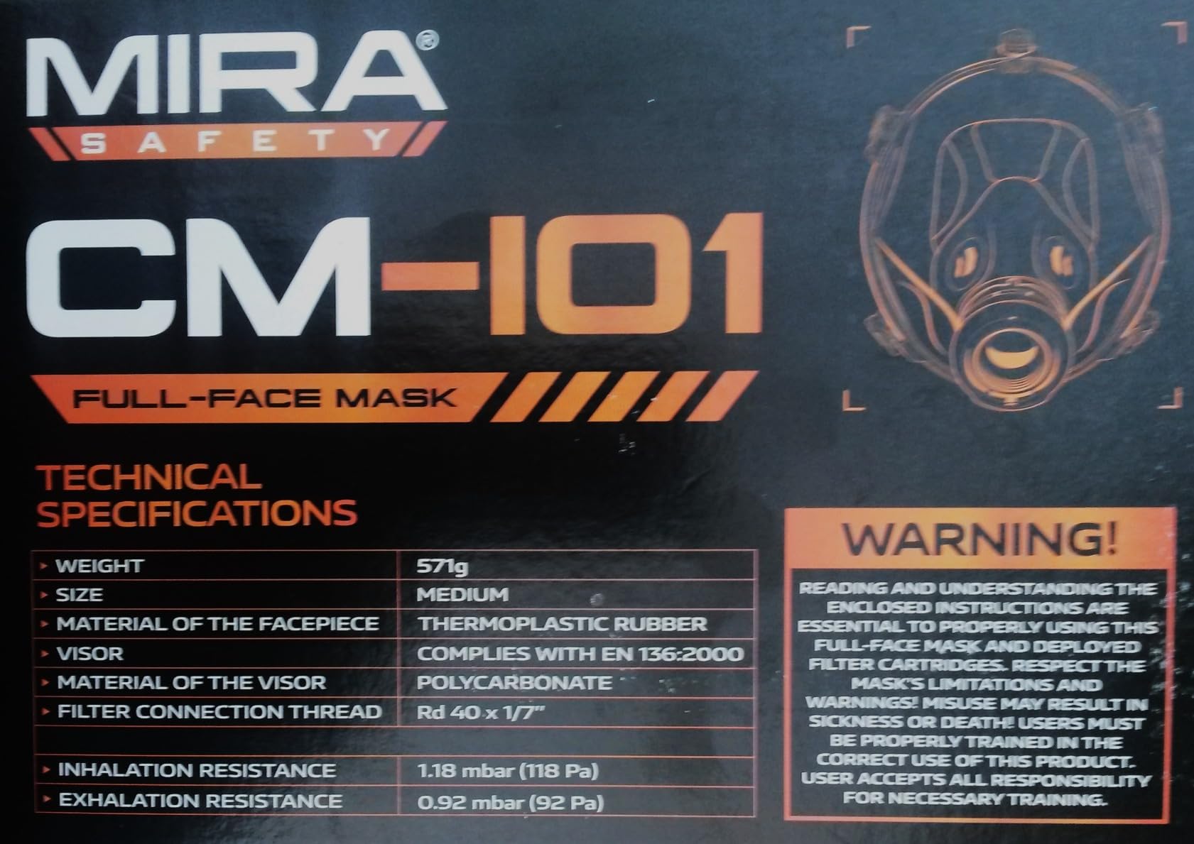MIRA Safety CM-I01 Full-Face Industrial-Grade Gas Mask with 40mm NATO Filter Compatibility and Advanced Valve Design customer photo 1