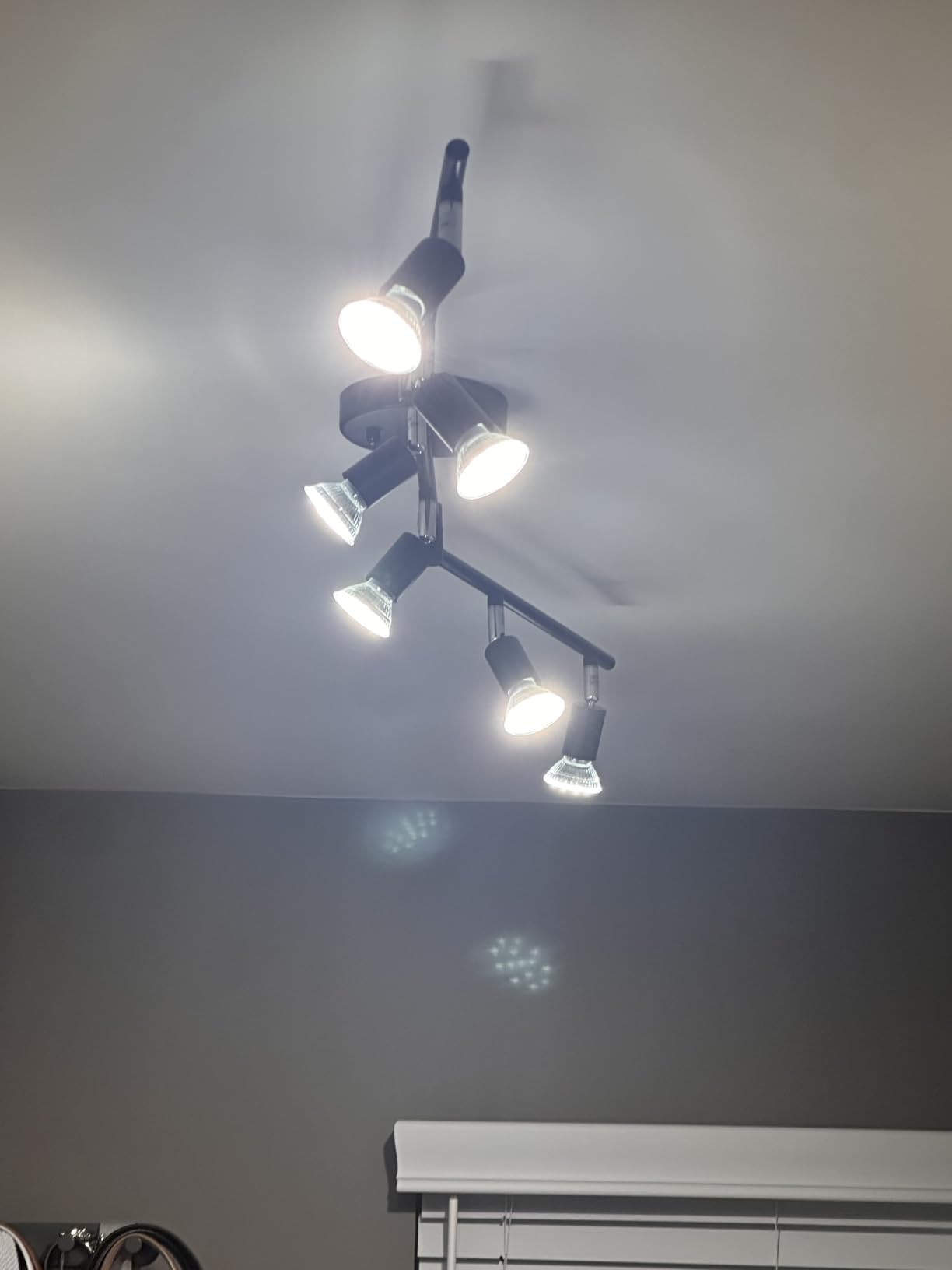 Bojim 6 Light Black Track Lighting Kit, Modern LED Track Lighting Fixtures Ceiling, Flexibly Rotatable LED Light Head with Acrylic Ring, Kitchen Ceiling Track Light (GU10, Bulbs Not Included) customer photo 2