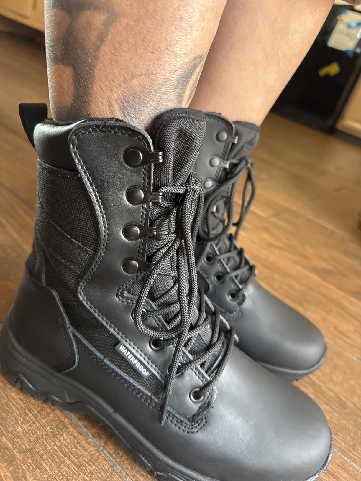 FREE SOLDIER Women's Tactical Boots 8 Inches Lightweight Combat Boot Durable Military Work Outdoors Boots Desert Boot for Women customer photo 2
