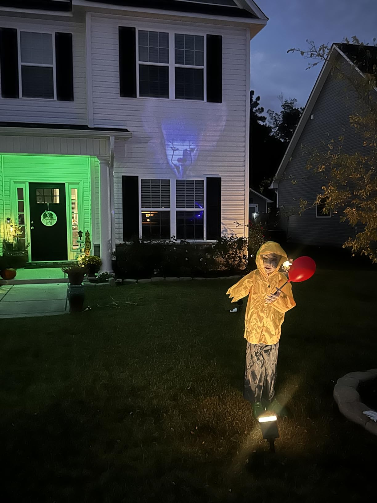Halloween Decorations Outdoor, 4 Ft Life Size Animatronics Prop with Glowing Balloon, Sound-Activated Sensor, Scary Decor for Home Party Indoor Outside Garden Lawn Grave Yard customer photo 1
