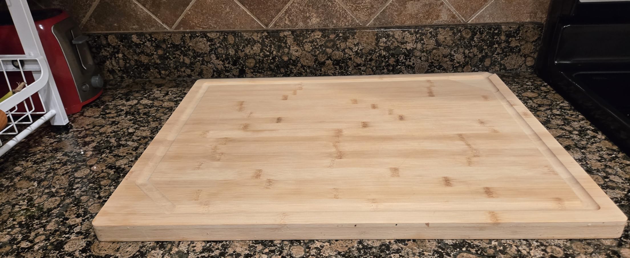 36 x 24 Extra Large Bamboo Cutting Board for Kitchen, Cutting Board Stove Top Cover with Handle, Butcher Block Chopping Board with Juice Groove, Large Charcuterie Board Over the Sink customer photo 1