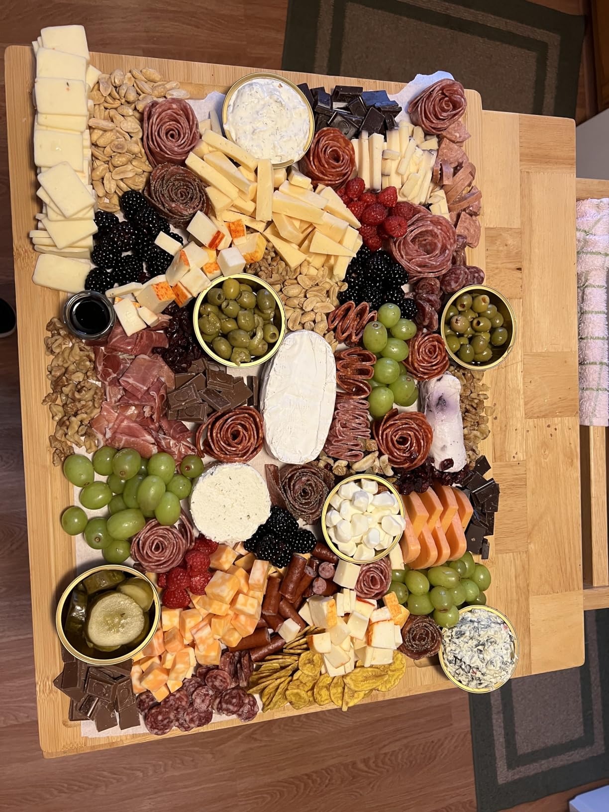 36 x 24 Extra Large Bamboo Cutting Board for Kitchen, Cutting Board Stove Top Cover with Handle, Butcher Block Chopping Board with Juice Groove, Large Charcuterie Board Over the Sink customer photo 2