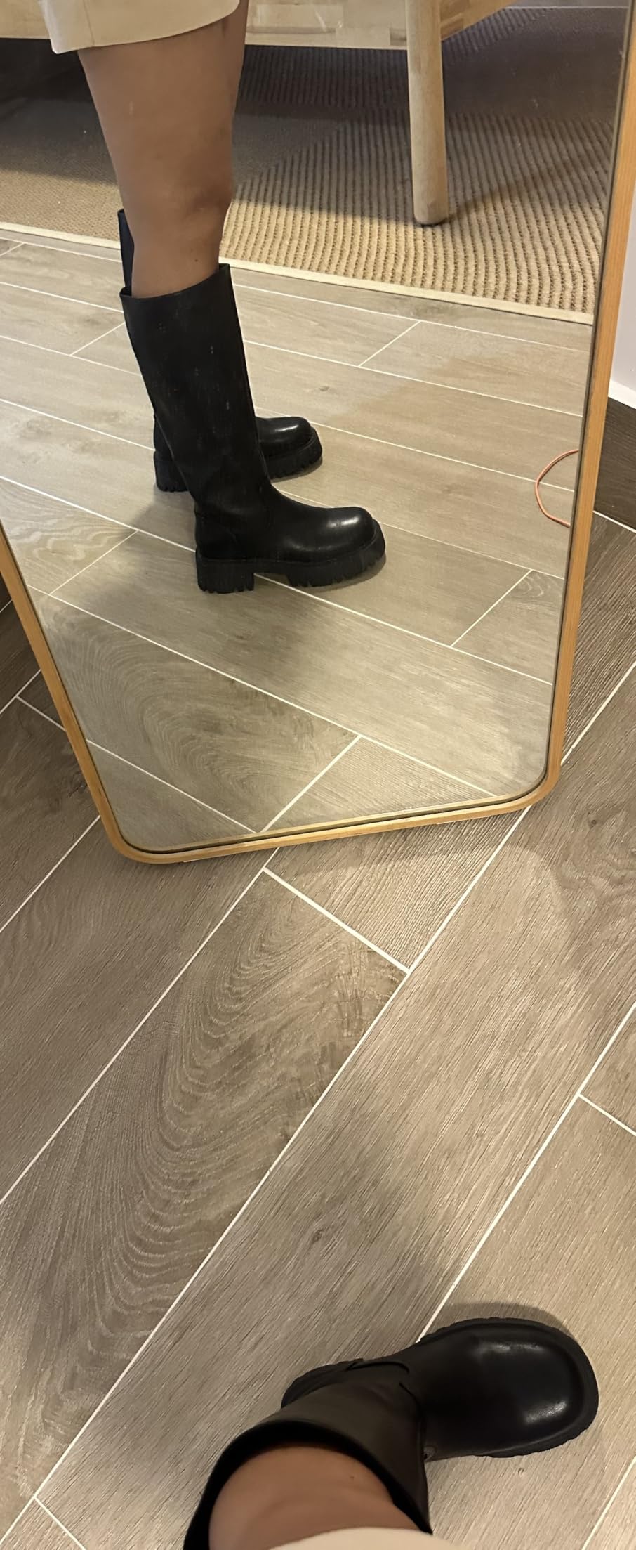 DREAM PAIRS Knee High Platform Chunky Boots for Women | Round-Toe, Side Zipper, Elastic Panel, Slip-resistant TPR Lug Outsole, Soft Resilient Lining customer photo 2