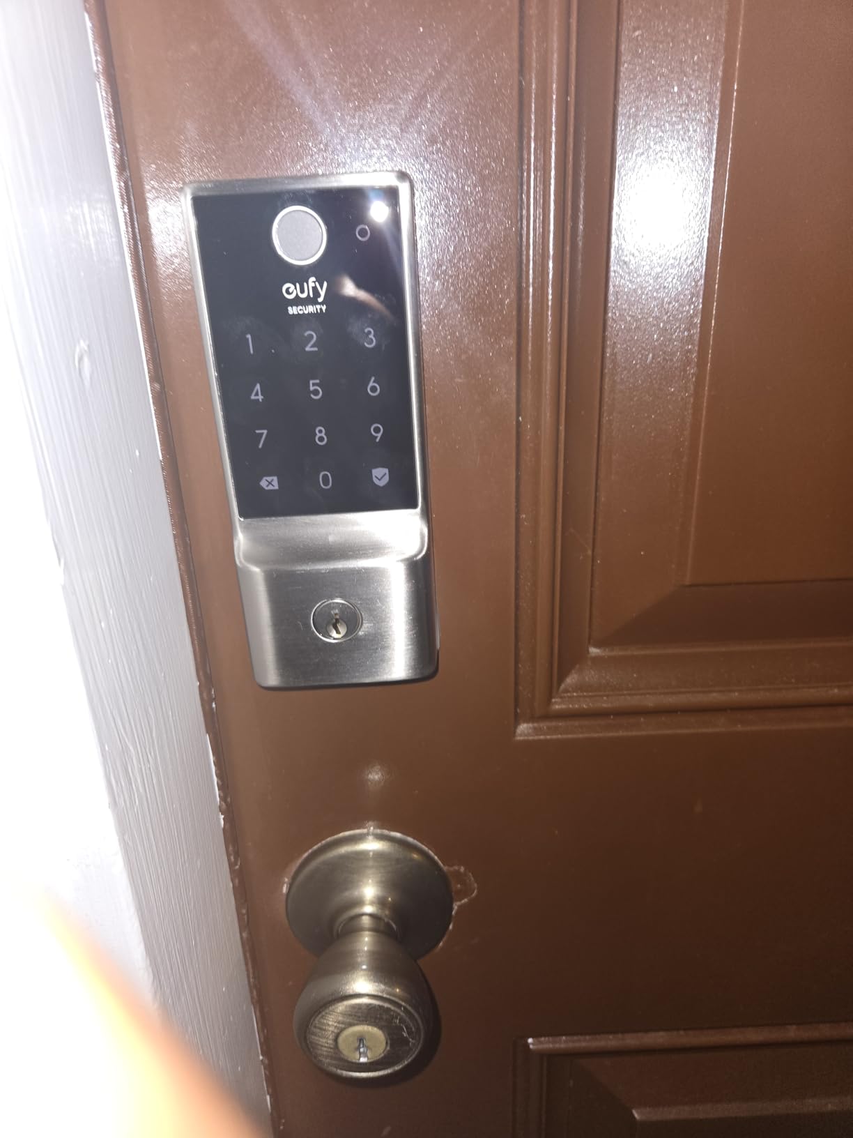 eufy Security Smart Lock C220, Fingerprint Keyless Entry Door Lock, Built-in Wi-Fi, App Remote Control, Front Door Smart Lock Deadbolt, 8Months Battery, Reliable Power, IP53 Waterproof, BHMA Grade 3 customer photo 1