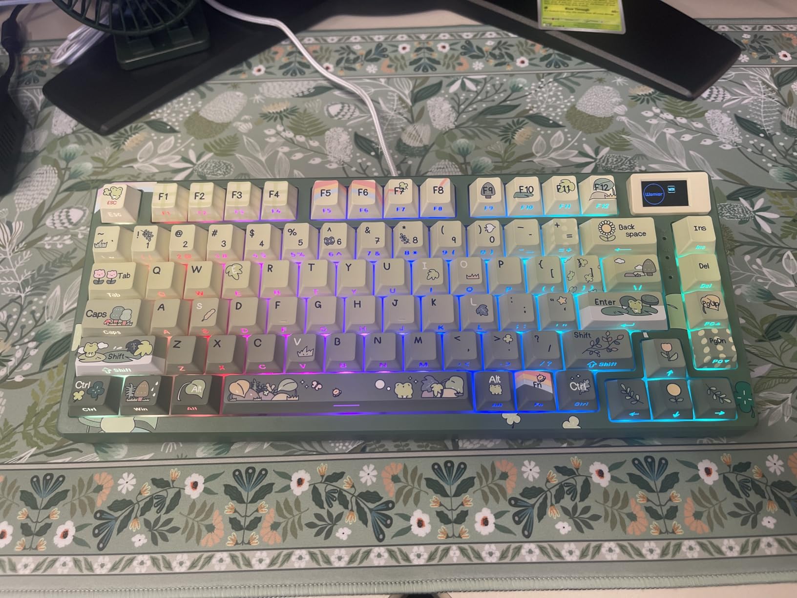 Womier SK80 75% Keyboard with Color Multimedia Display Gaming Keyboard | Creamy Sound Mechanical Wired Hot Swappable Gasket RGB Custom Key board, Pre-lubed Stabilizer for Mac/Win, Black Kanagawa customer photo 2