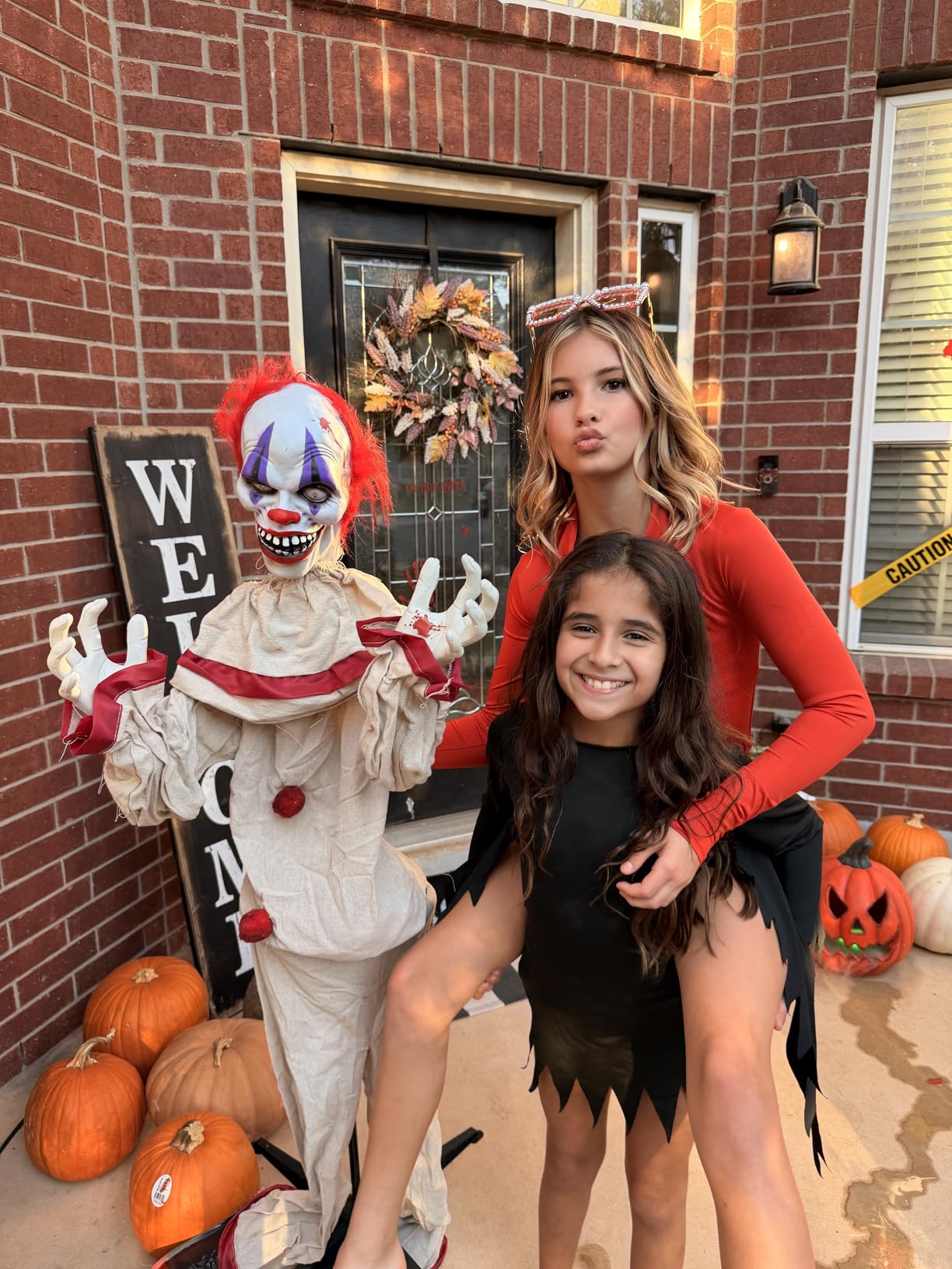 Haunted Hill Farm 6-Ft Talking Clown on a Stage, Halloween Animatronic with Movement and Light-Up Eyes for Battery Operated Scary Indoor or Covered Outdoor Decorations, Creepy Props customer photo 1