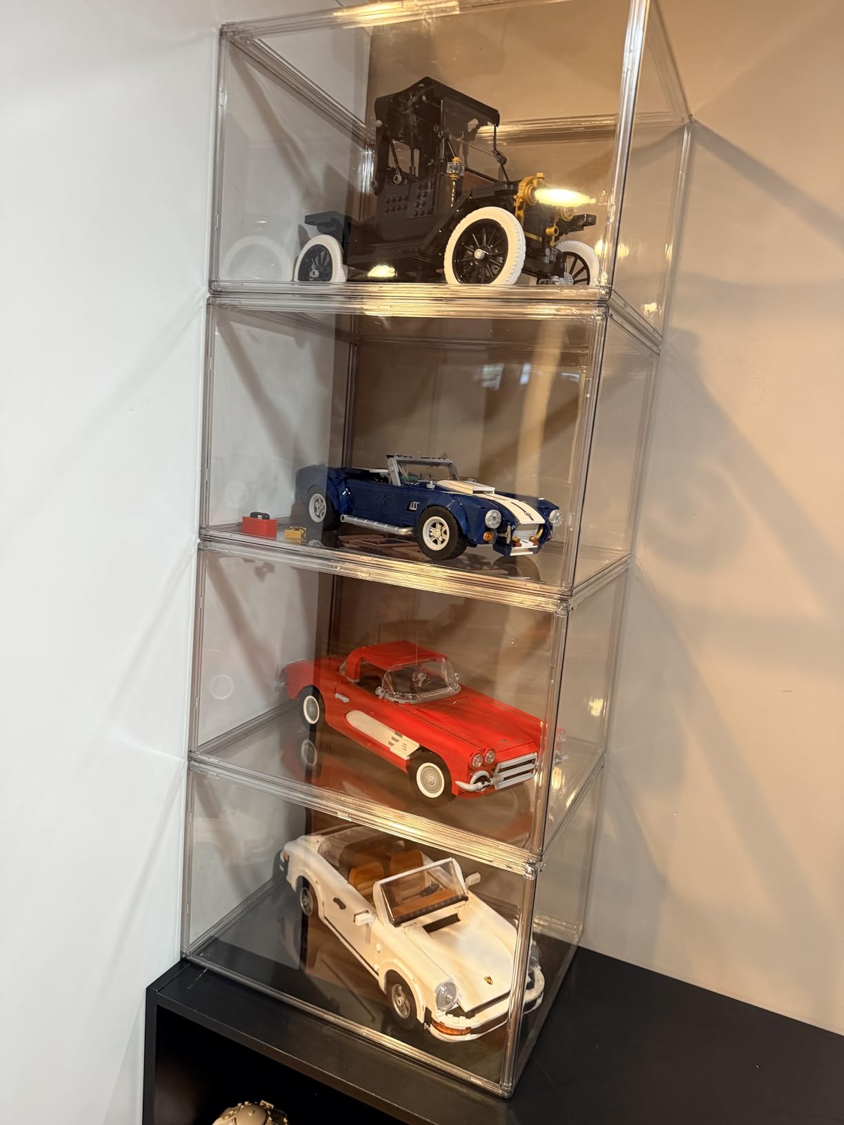Clear Acrylic Display Case, Stackable Plastic Storage Bins with Magnetic Attraction Lid, Showcase for Cosmetic, Large Figures Collectibles, X-Large customer photo 2