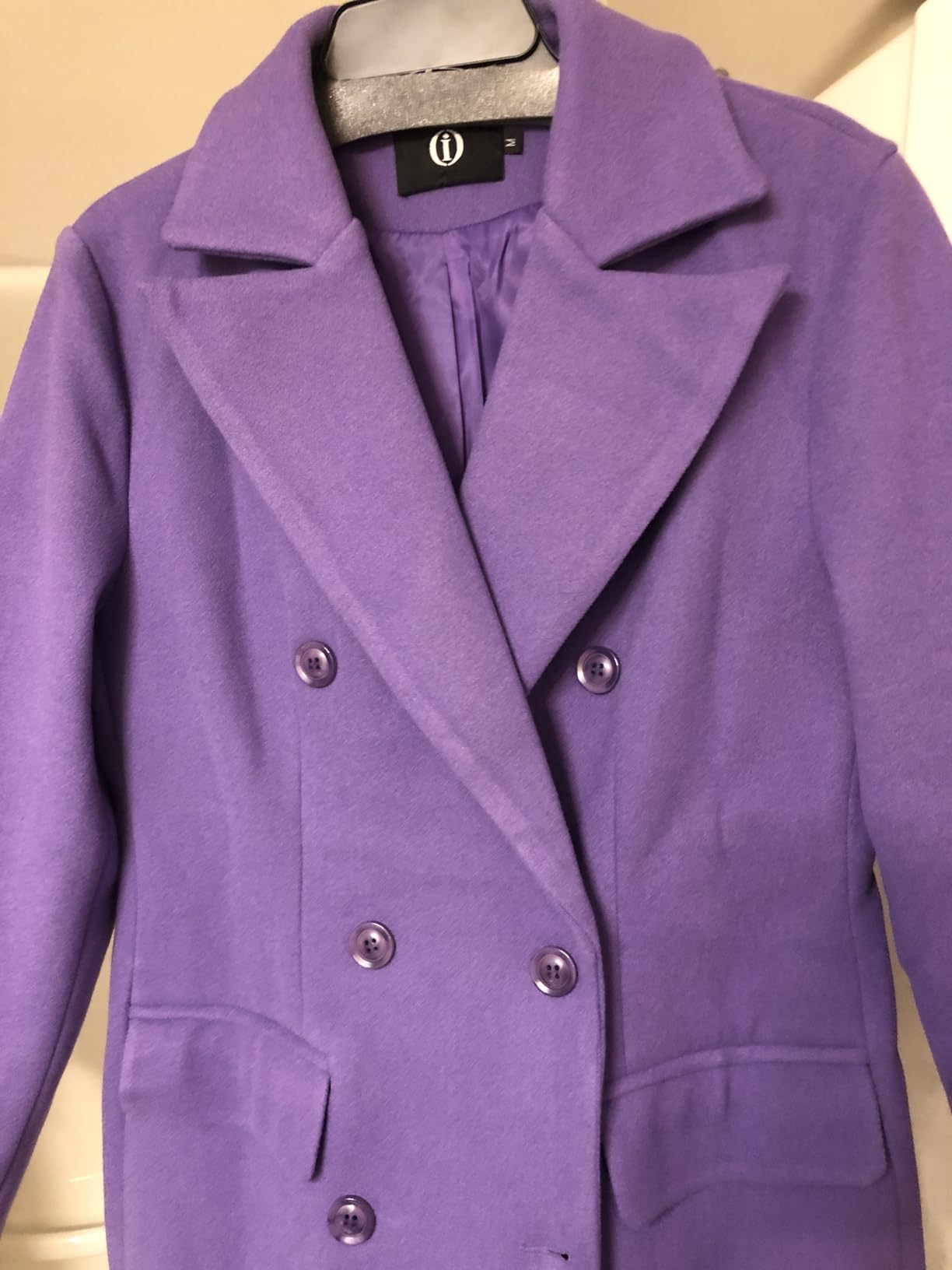 IDEALSANXUN Womens Long Wool Coat Double Breasted Trench Coat Fall Winter Clothes customer photo 2