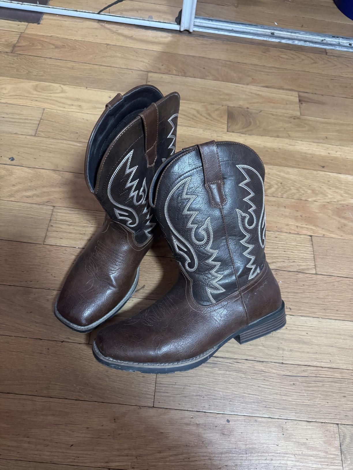 IUV Cowboy Boots For Men with Wide Square Toe Western Retro Boot customer photo 1