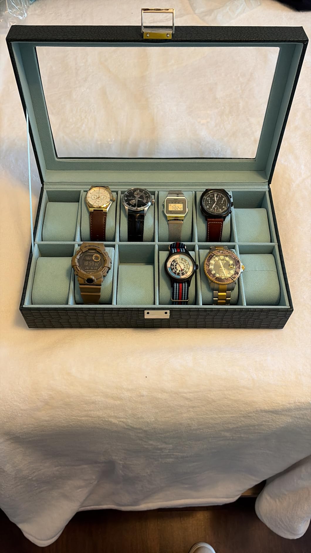 ProCase Watch Box, Fathers Day Gift for Dad, 12 Slot Mens Watch Case, Watch Storage Holder Organizer, Watch Display Case with Glass Lid, Anniversary Birthday Gifts -12 Slot, Brown customer photo 2