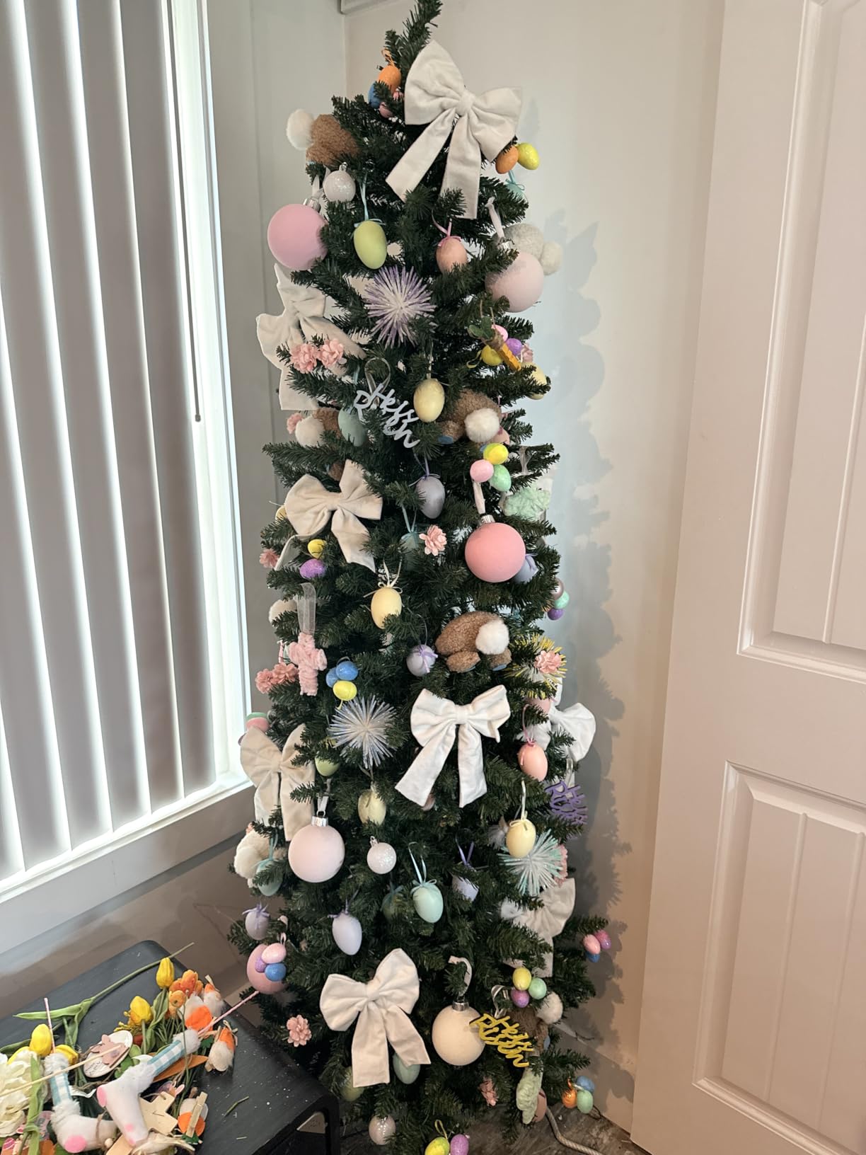 Best Choice Products Prelit Pencil Christmas Tree, 7.5ft Premium Artificial Tree, Realistic Lighted Spruce Holiday Decor w/Warm White Lights, Base customer photo 2