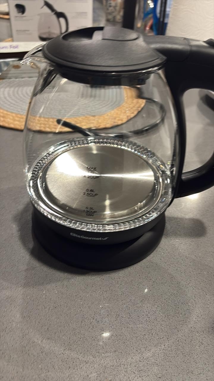 Elite Gourmet EKT3001 1L Digital Water Kettle, 304 Stainless Steel Interior, Programmed Temperatures, Keep Warm Function, Cordless, 360° Base, Auto Off & Audible Indicator, Matte Black customer photo 2