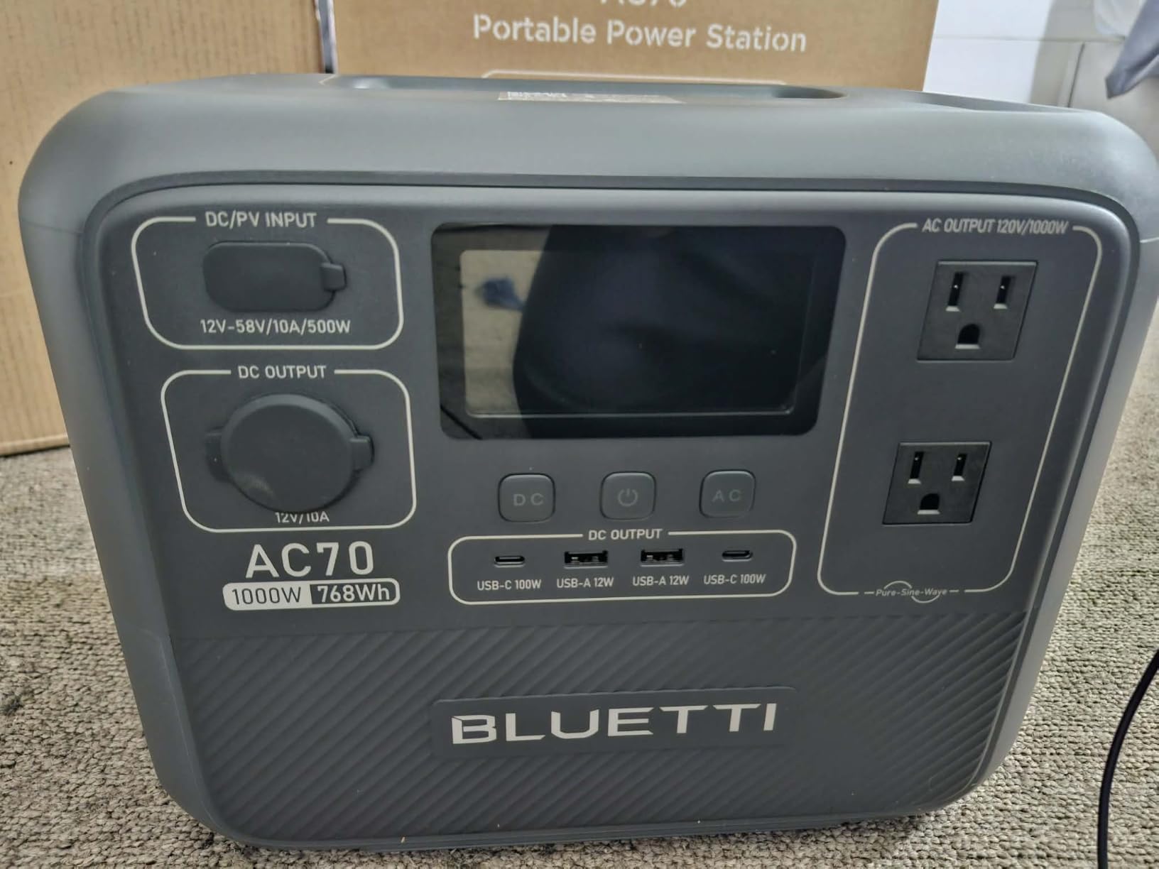 BLUETTI AC70 Portable Power Station, 768Wh Solar Generator w/ 2 1000W AC Outlets (Power Lifting 2000W), 100W Type-C, LiFePO4 Battery Backup for Road Trip, Off-Grid, Power Outage customer photo 2