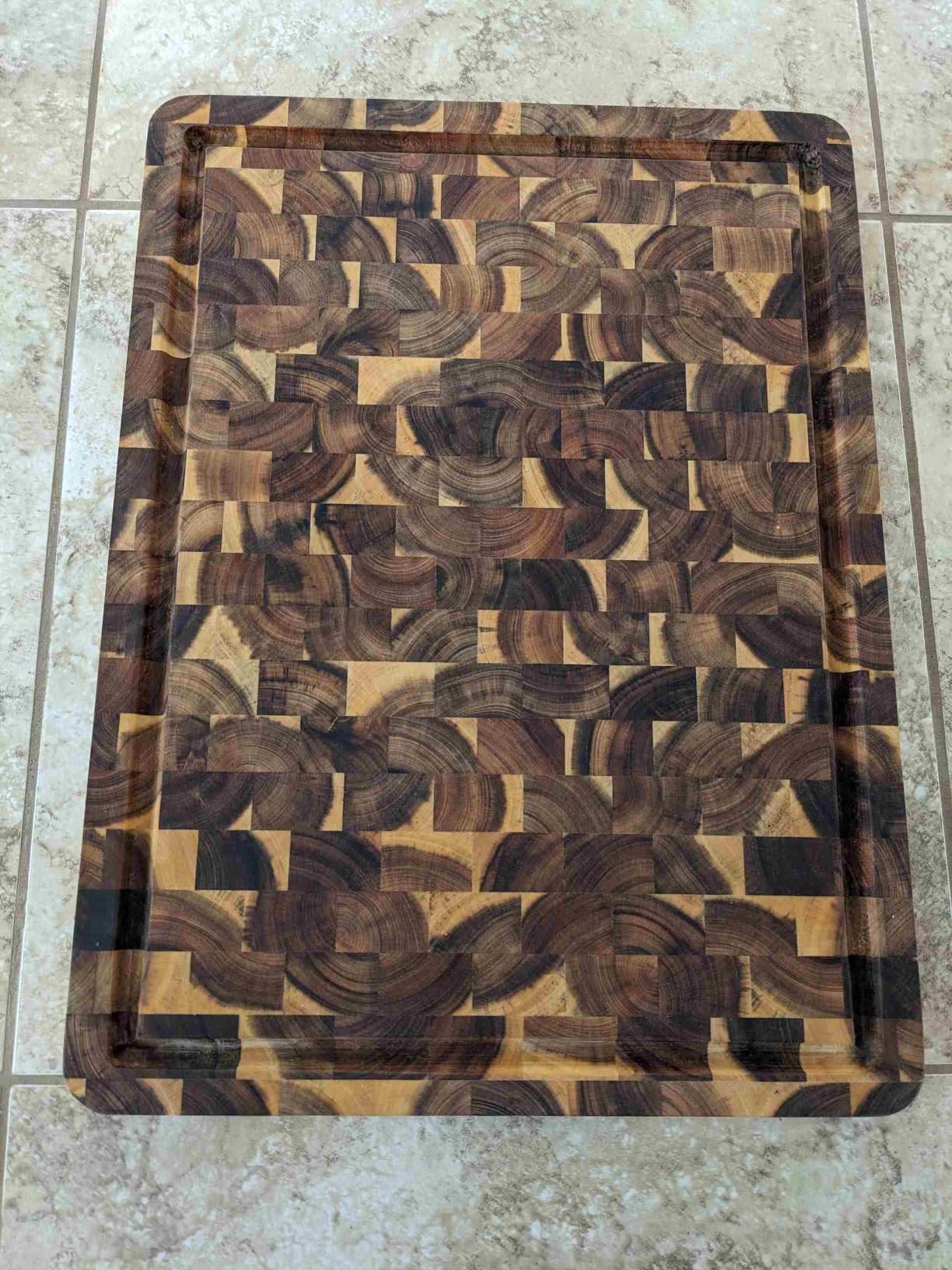 HOMESTEAD End Grain Acacia Wood Cutting Board 20x15x1.25, Reversible Butcher Block Board for Kitchen with Deep Juice Groove, Handles, Knife-Friendly Surface for Meat Chopping and Charcuterie Serving customer photo 2