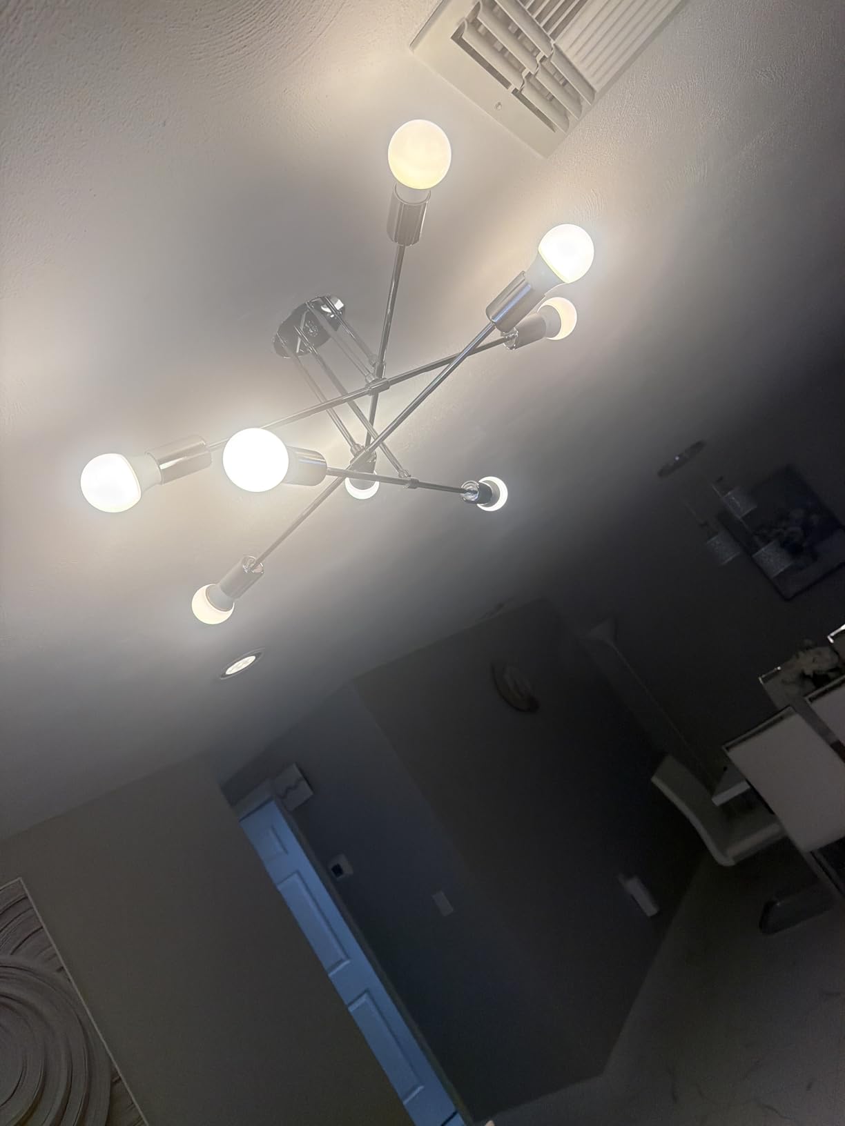 Black Sputnik Chandelier 6 Light, 22