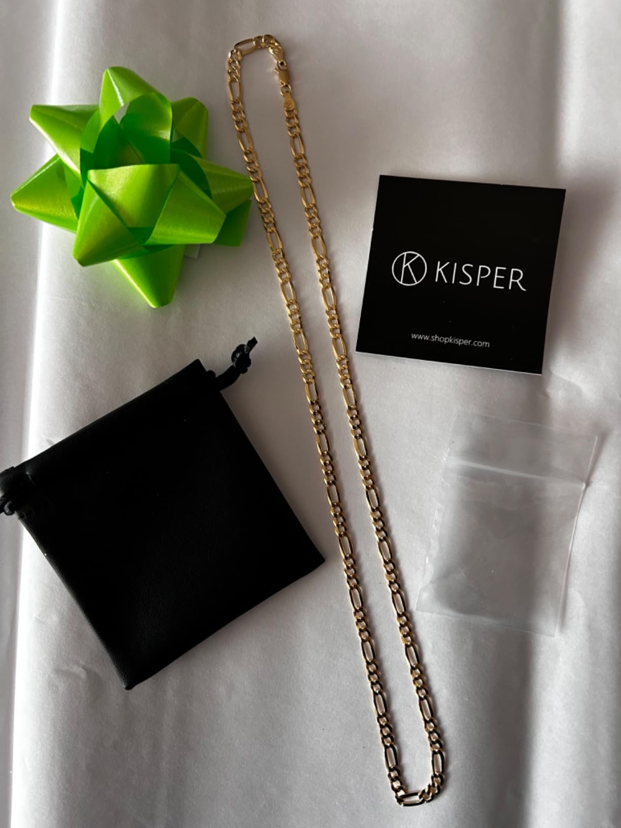 Gold Figaro Chain Necklace for Men Plated 925 Sterling Silver 5mm customer photo 1