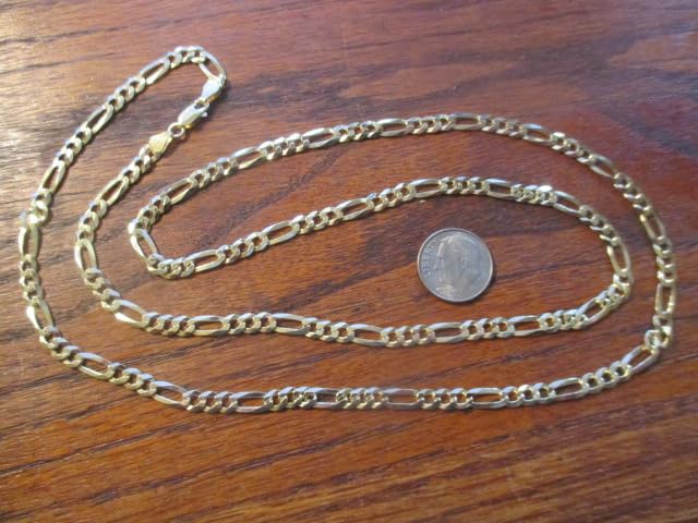 Gold Figaro Chain Necklace for Men Plated 925 Sterling Silver 5mm customer photo 2