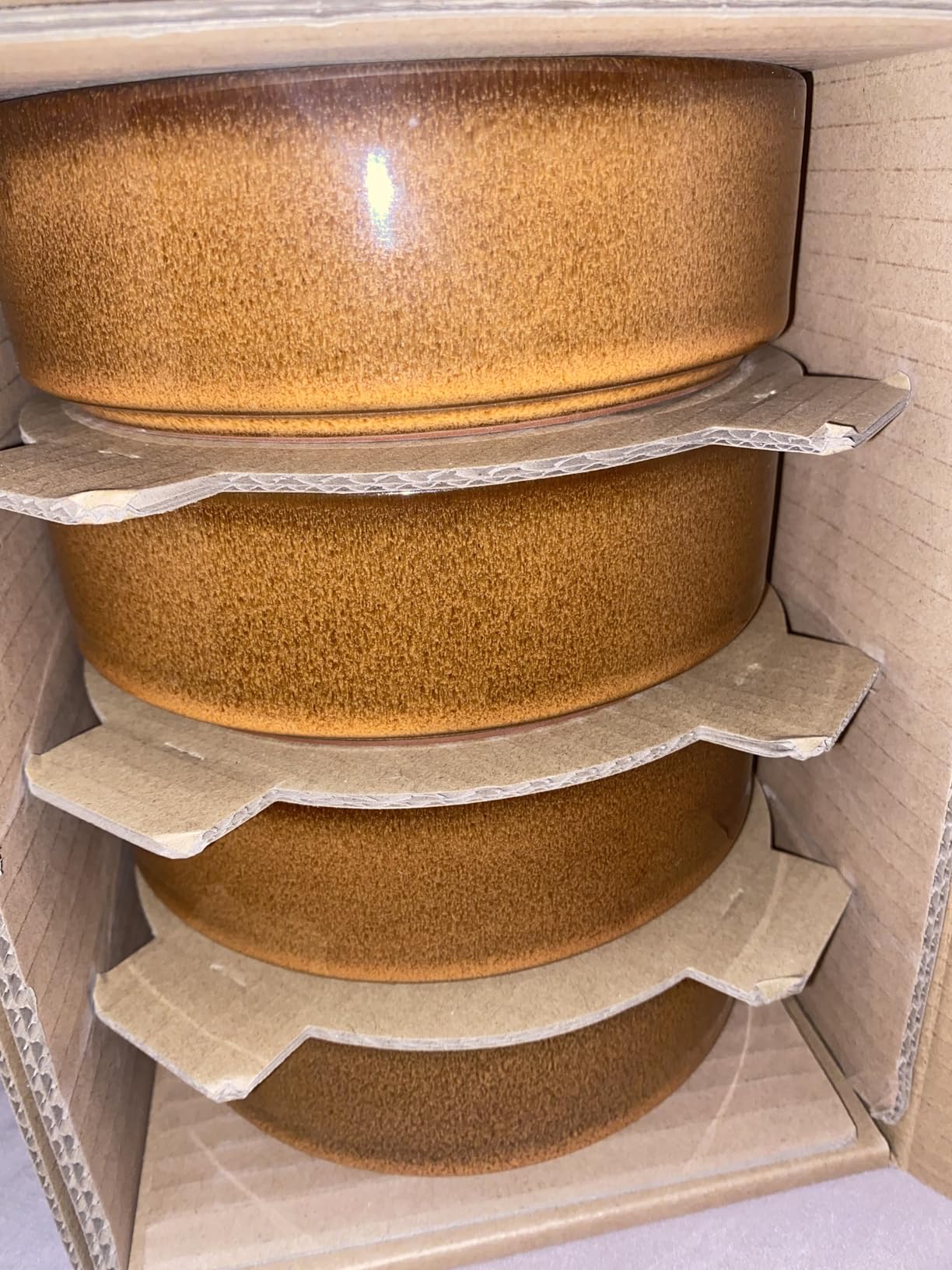 Two Time Oprah's Favorite Things Winner - Santorini Mist Double Bowl Terracotta Reactive Glaze Plates and Bowls Dinnerware Set - Amber, Service for Four (16pcs) customer photo 1