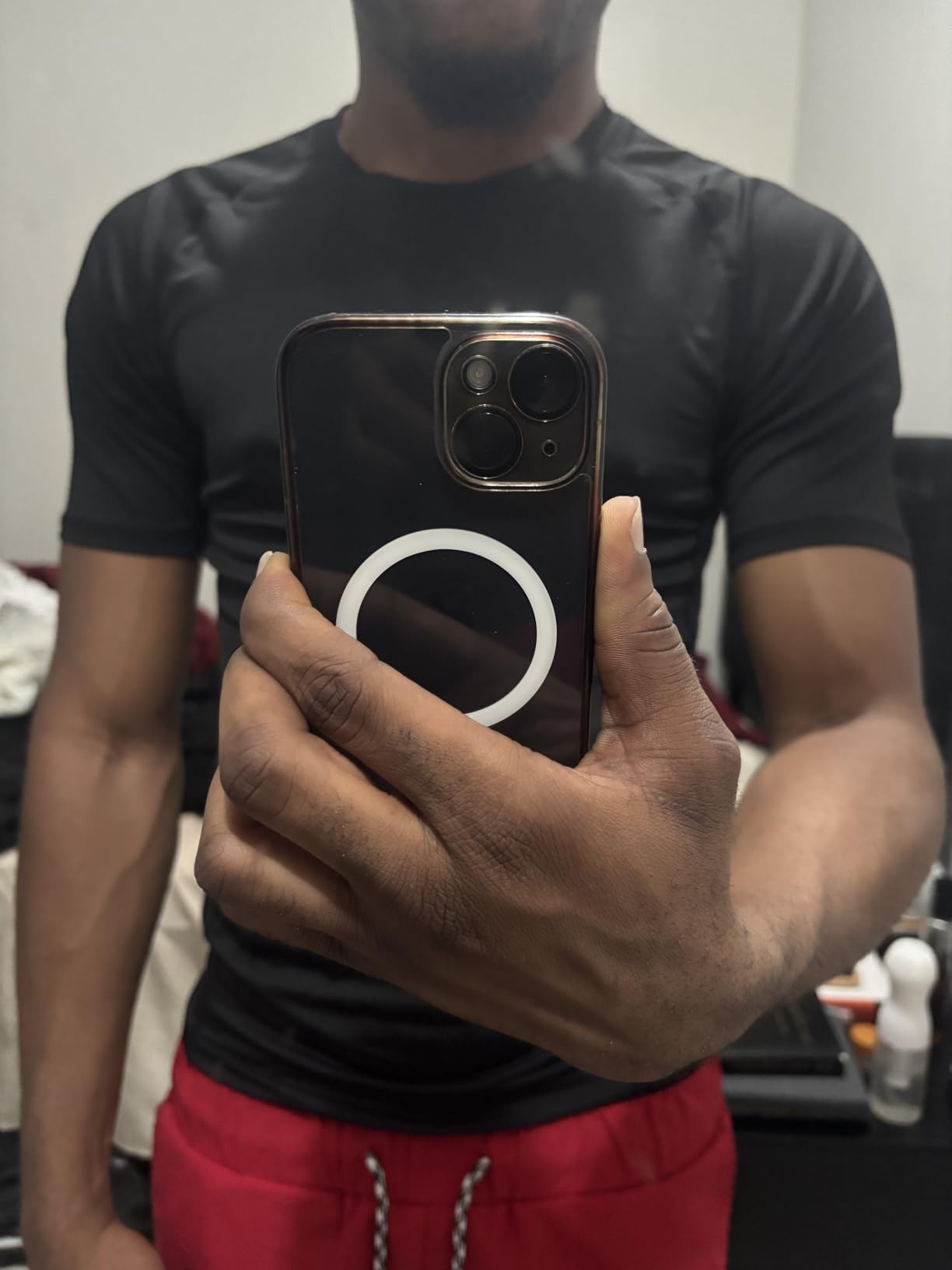HovSiyla Men's Compression Shirts Cool Dry Short Sleeve Baselayer Athletic Workout T Shirts customer photo 2