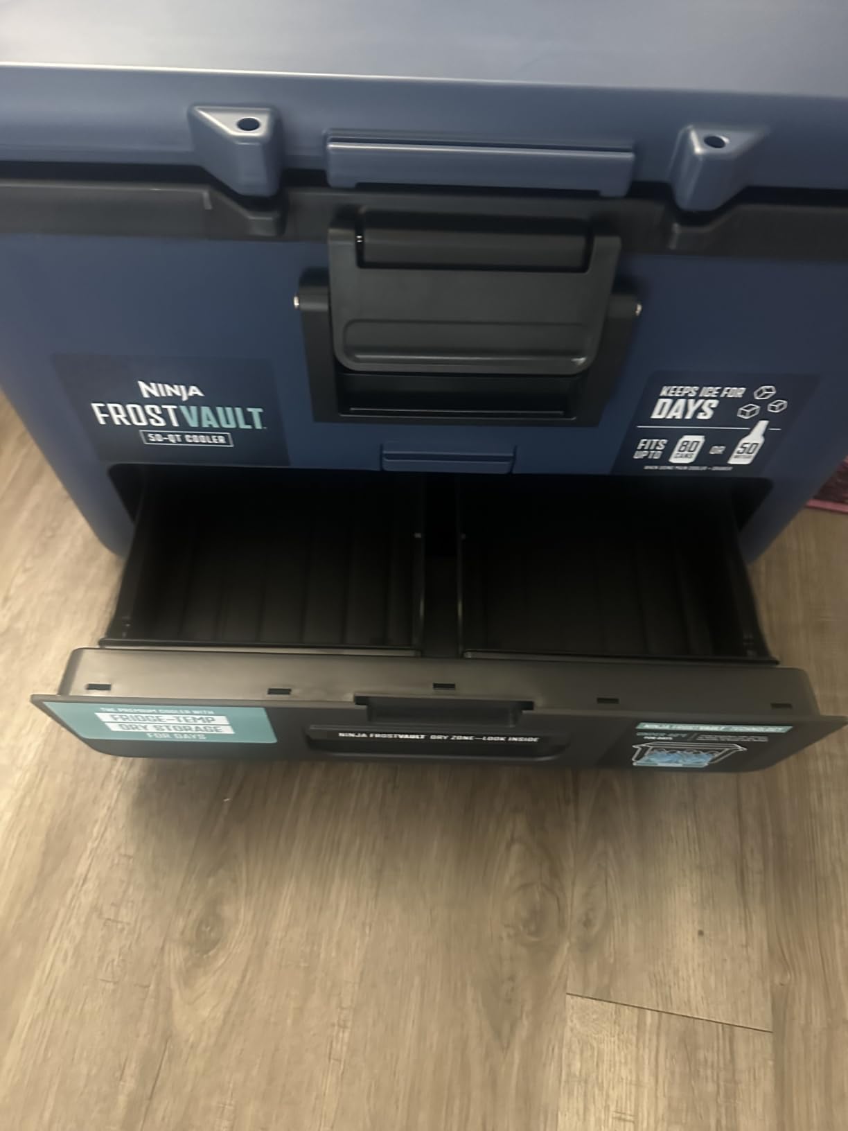 Ninja FB151BL FrostVault 50qt Hard Cooler with Dry Zone, Integrated Fridge-Temp Dry Storage Drawer, Premium Heavy-Duty Insulated Cooler, Keeps Ice for Days, Lakeshore Blue customer photo 2