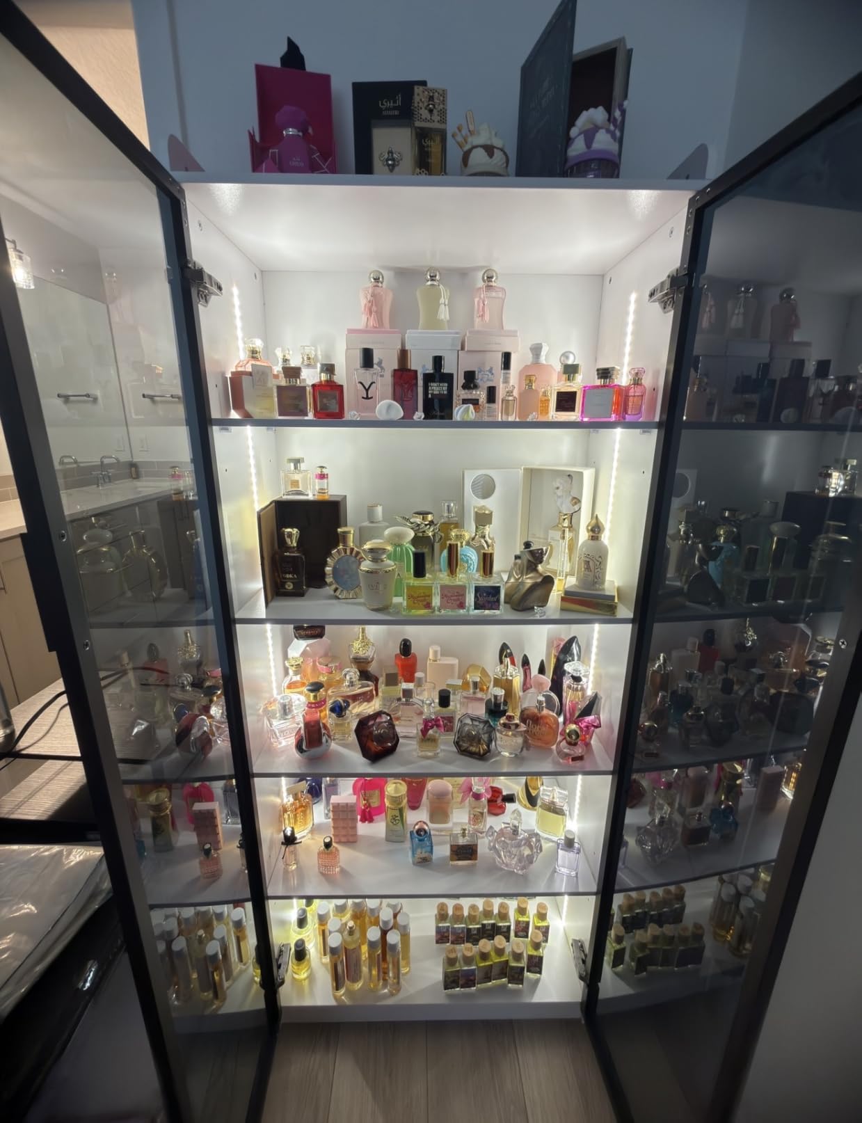 Dystler Display Cabinet with Doors and Adjustable Shelves, 65