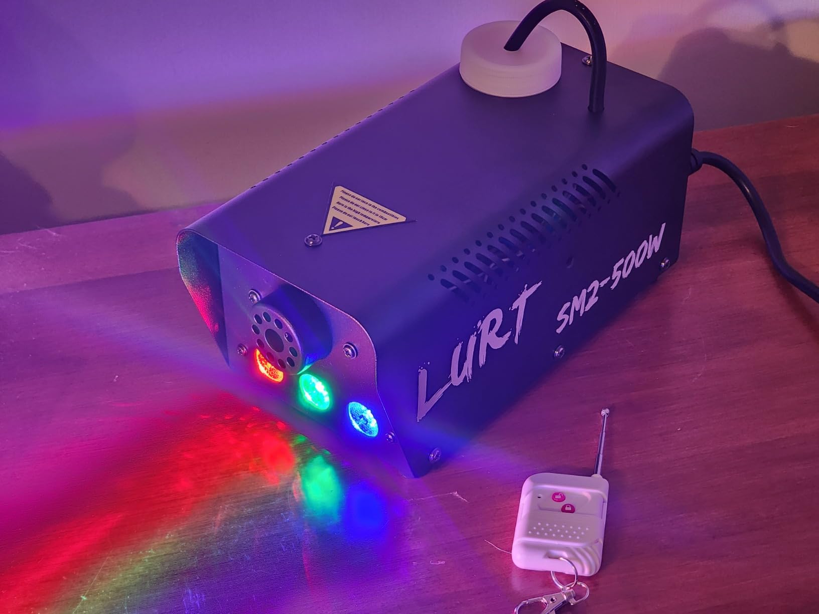 LURT LED Light Fog Machine 500W Mini Wireless Remote Control Mode Portable for Parties Outdoor Halloween Wedding Stage Effect Indoor Disco and Disinfection 2500CFM Fuse Protection customer photo 2
