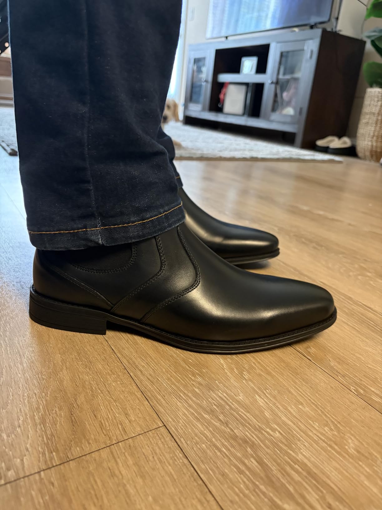 Holy dove Chelsea Boots Men - Genuine Leather, Chelsea Boots for Men with Side Zipper, Casual Slip-On Ankle Boots, Chukka & Oxford Style Dress Boots customer photo 1