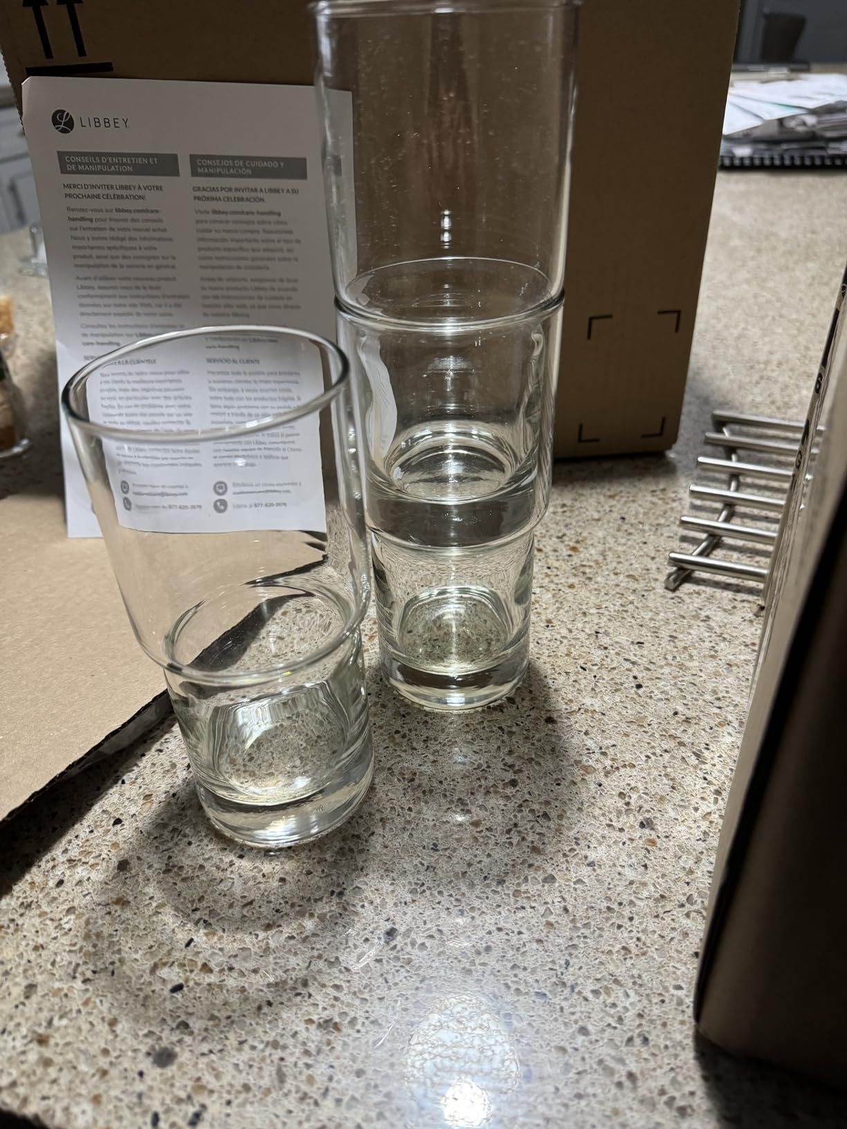 Libbey Newton Double Old Fashioned Glasses Set of 6, Sleek, Stackable Short Drinking Glasses, Lowball Cocktail Glasses for Anniversaries, Holidays customer photo 2