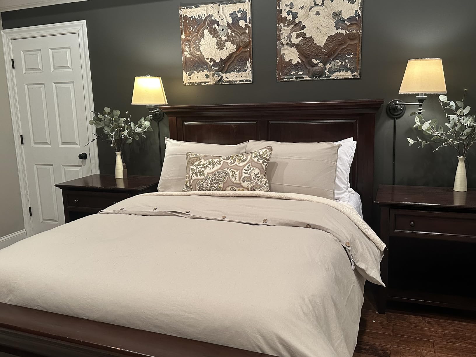 Bedsure Linen Duvet Cover Queen - Linen Cotton Blend Duvet Cover, PureWoven Cooling & Breathable Bedding Set for Hot Sleepers, Moisture Wicking & Durable Cover Set 3 Piece (Linen Color) customer photo 2