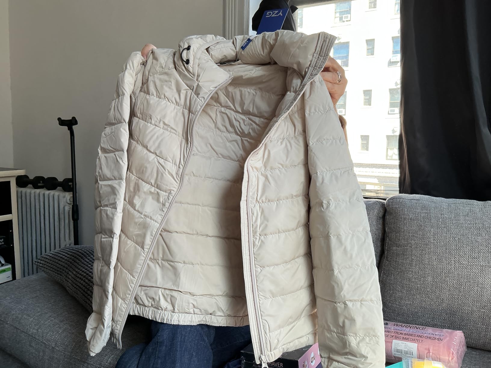 Packable Down Jacket Women Lightweight Quilted Puffer Coat Hooded Travel customer photo 1