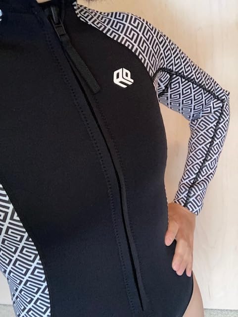 Wetsuit Women 3mm Neoprene, Shorty Wet Suit for Women Cold Water Swimming Long Sleeve Diving Suits with Front Zipper UV Protection for Swimming Diving Snorkeling customer photo 2