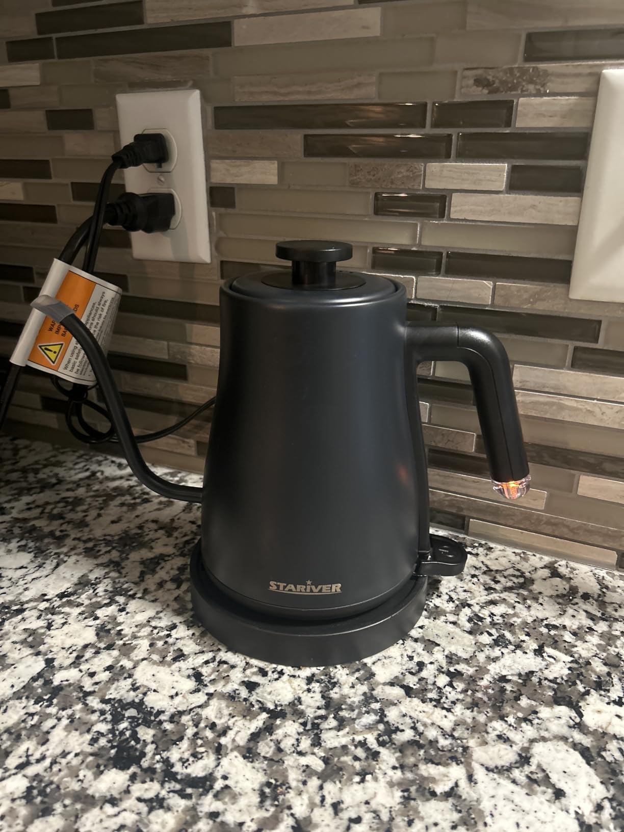 Stariver Gooseneck Electric Kettle, 0.8L Electric Tea Kettle Tea Pot, Pour Over Coffee Kettle with Stainless Steel Inner Lid & Bottom, Water Boiler with Auto Shut Off and Boil Dry Protection, Black customer photo 2