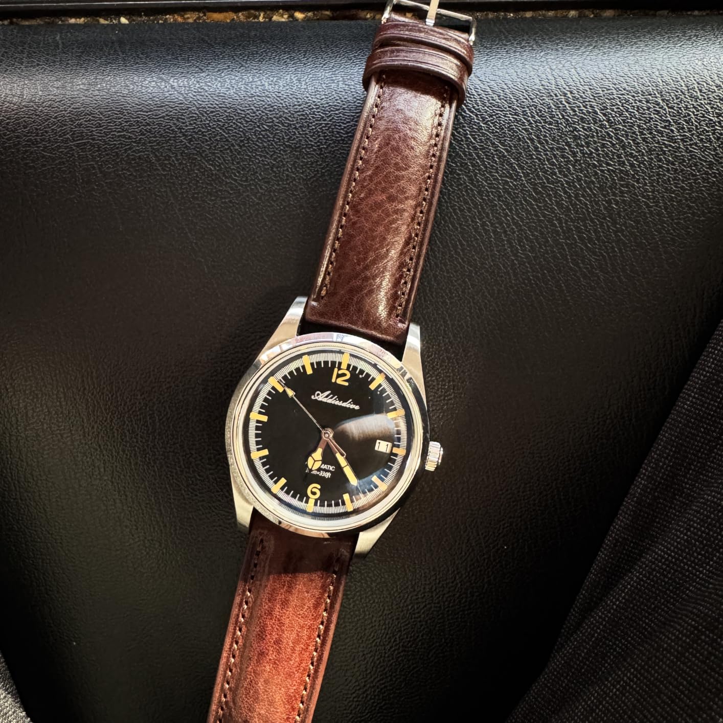 Getalia Italian leather Watch Band Tuscany Natural Vegetable-Tanned Full Grain Genuine Leather,18mm 19mm 20mm 21mm 22mm Quick Release Replacement Watch Straps for Men and Women Thick and Soft customer photo 1